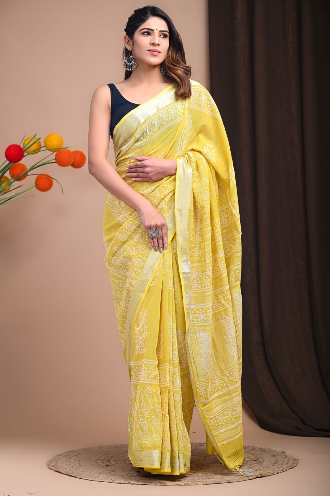 VK 4166 Silver Jari Patta Printed Sarees Catalog